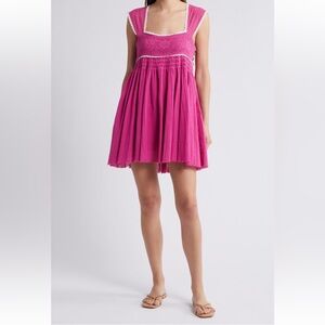 Free people heartland embroidered bodice cotton mini dress! Size S!